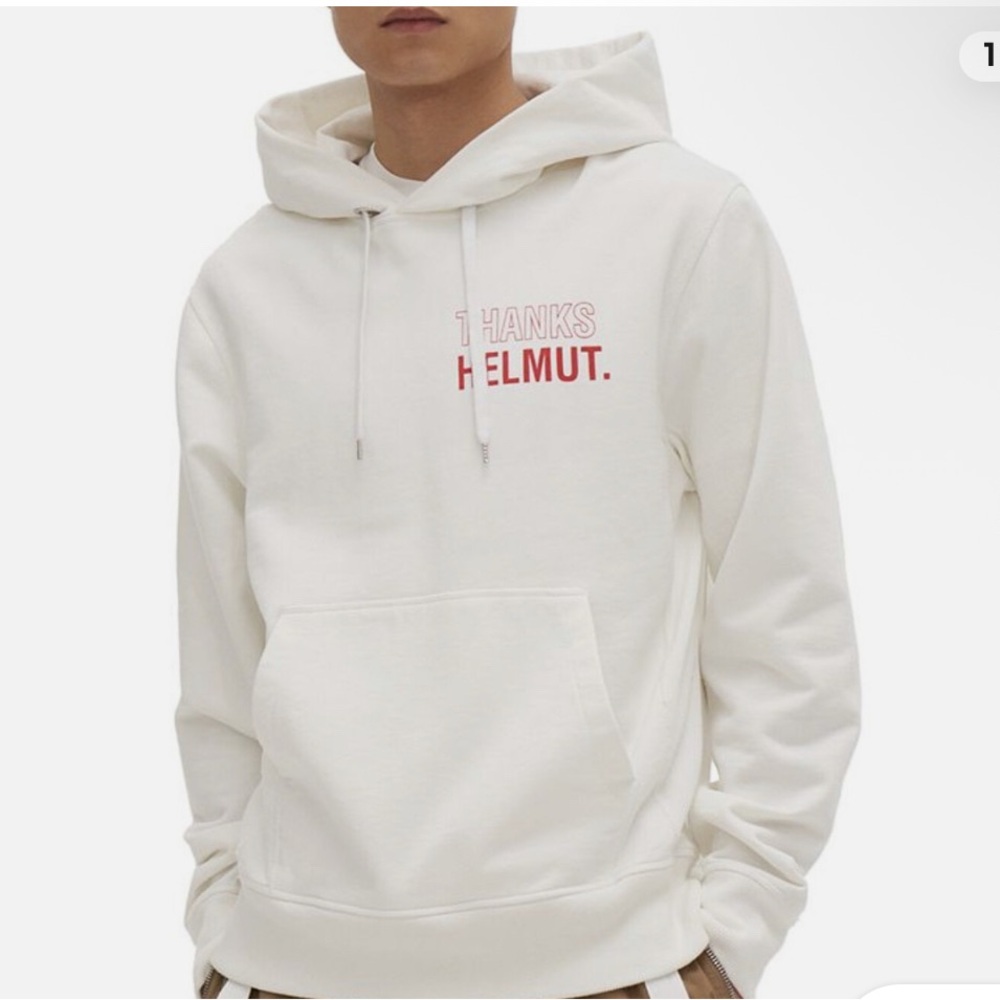Helmut Lang 'Thanks Helmut' White Hoodie